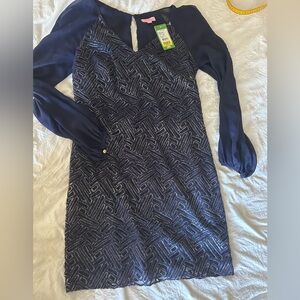 NWT Lily Pulitzer Navy Bamboo Geo Tunic dress